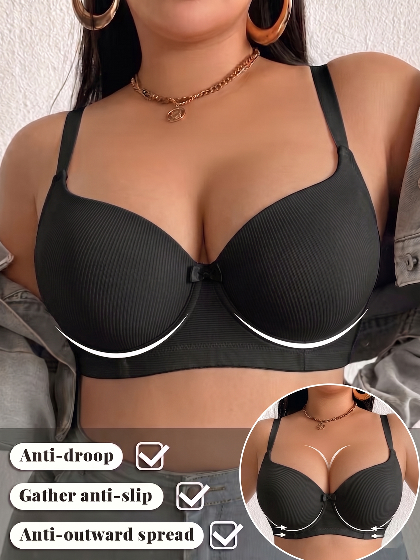 Plus Size Women Bra Thin Cup U - Push Up Bra Padded ulasan dan harga