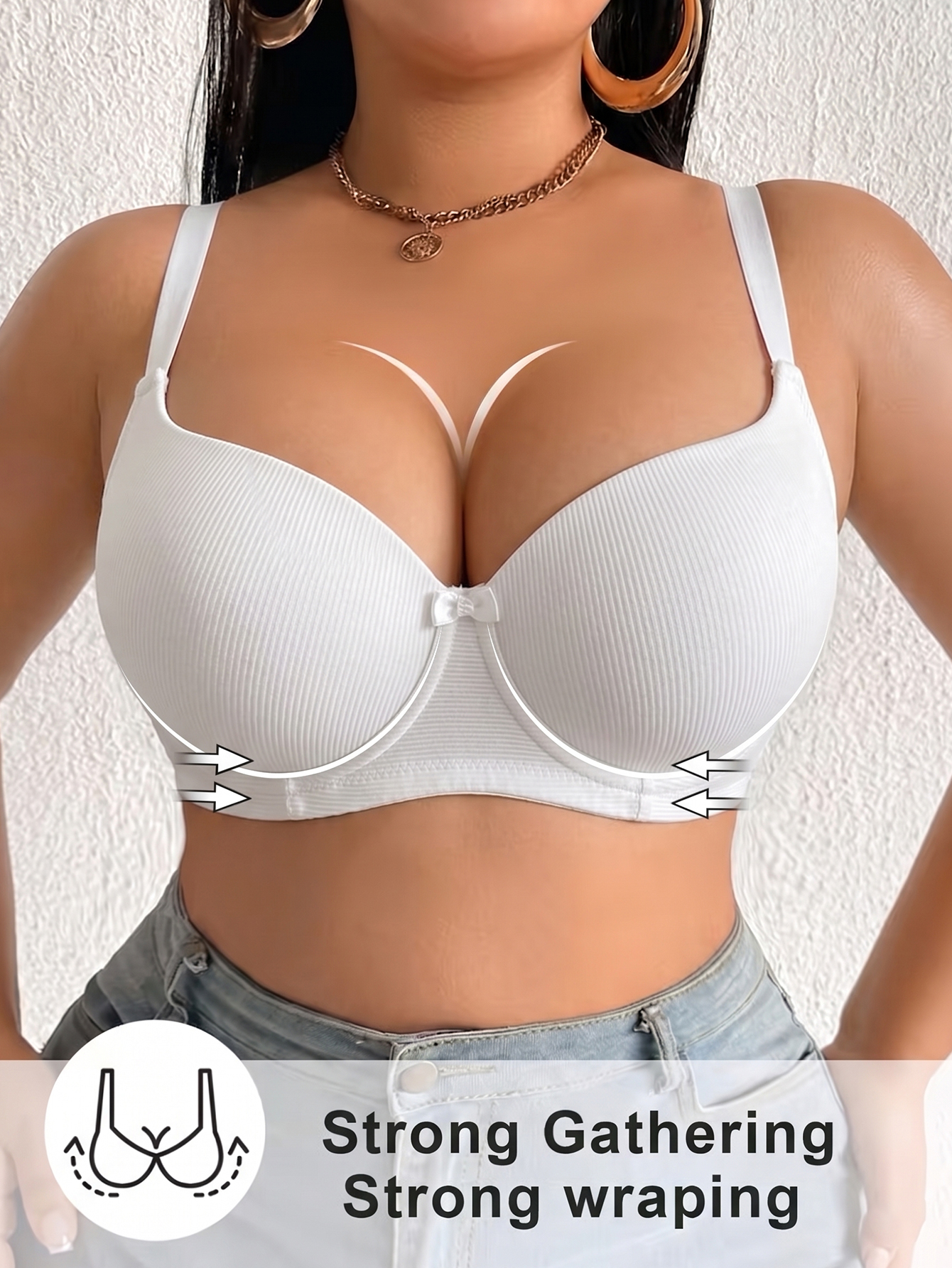Plus Size Women Bra Thin Cup U - Push Up Bra Padded ulasan dan harga