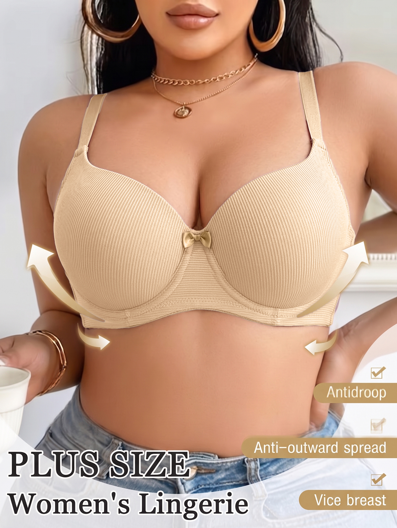 Plus Size Women Bra Thin Cup U - Push Up Bra Padded ulasan dan harga