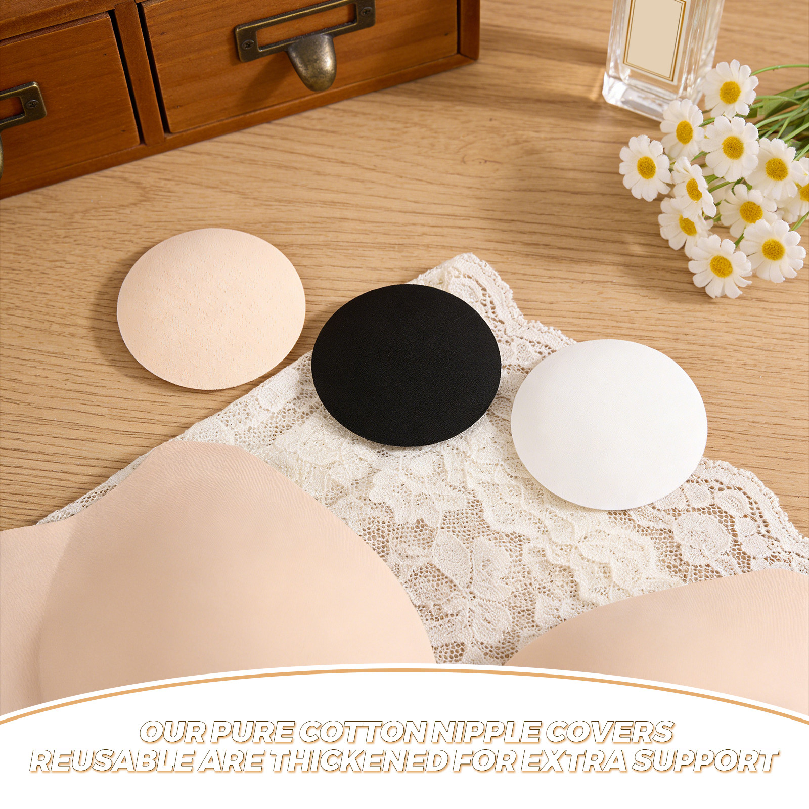 3Pairs Reusable Cotton Nipple  - Nipple Cover Pasties ulasan dan harga