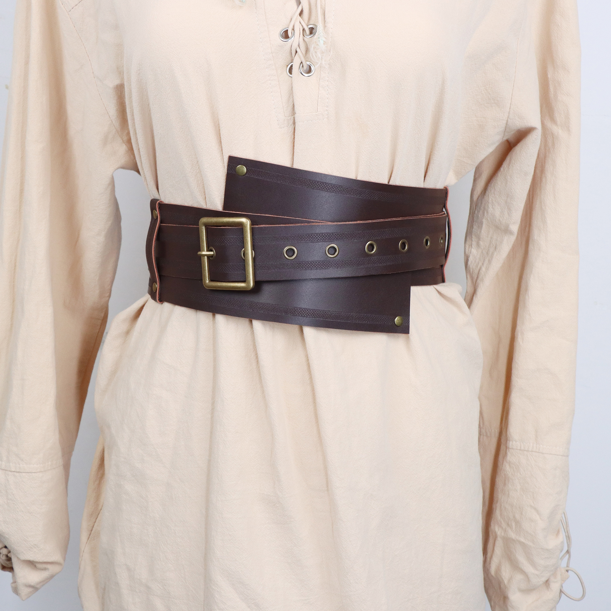 Viking Faux Leather Lace-up Wa - Corset Waist Cinch ulasan dan harga