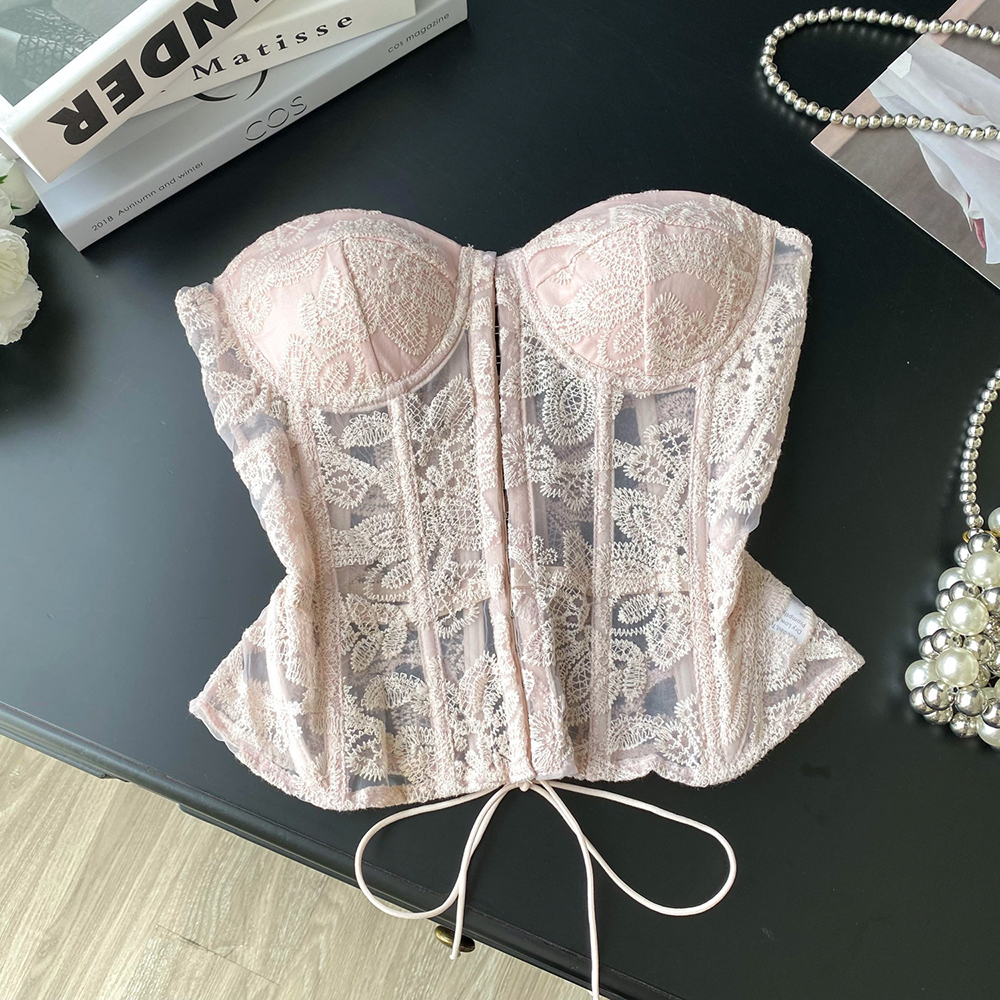 Floral Embroidery Sexy Club Co - Strapless Bra Backless ulasan dan harga