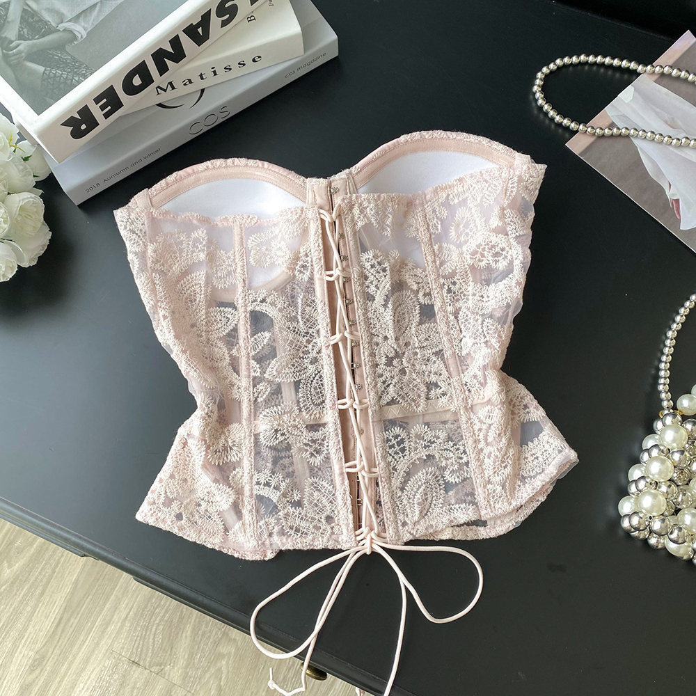 Floral Embroidery Sexy Club Co - Strapless Bra Backless ulasan dan harga