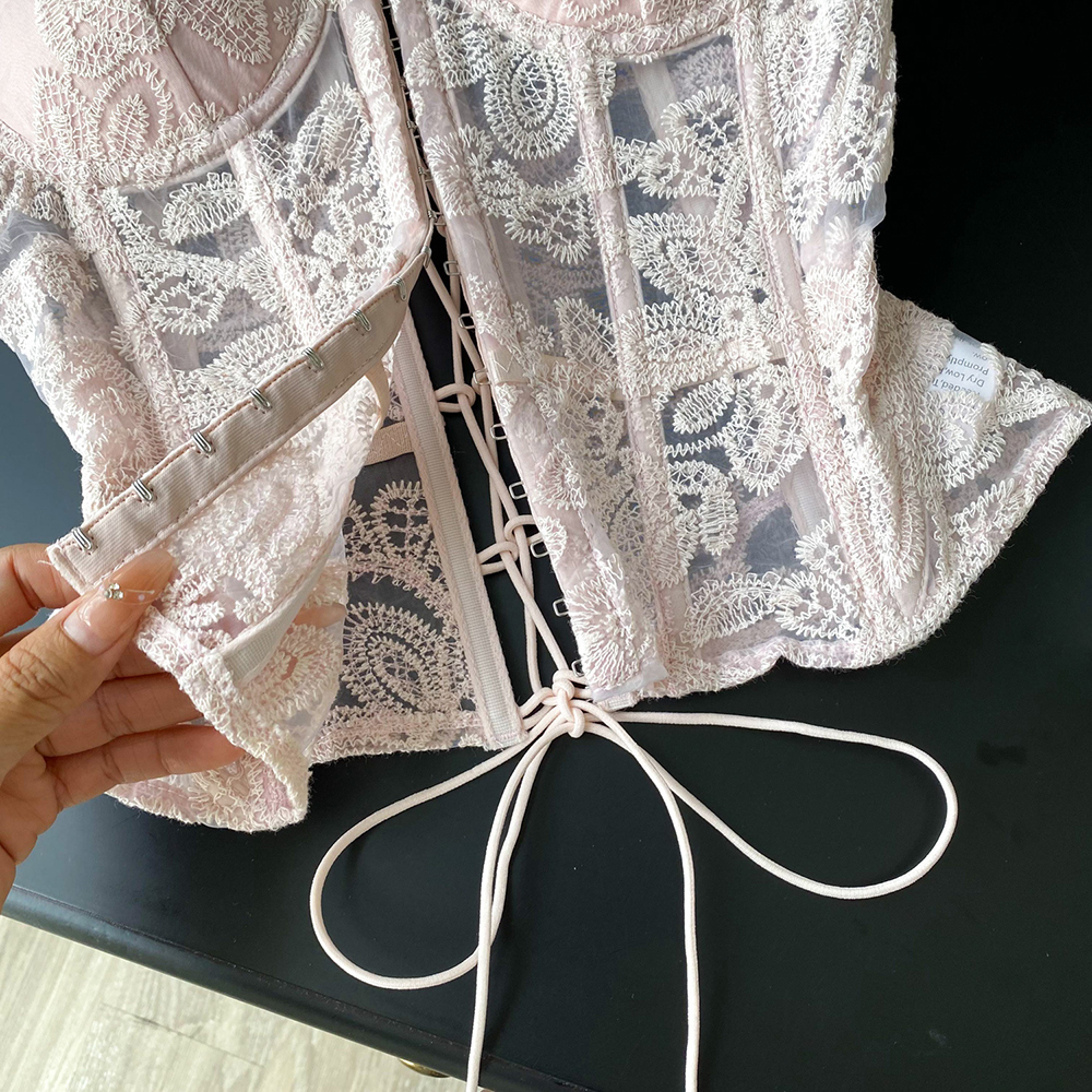 Floral Embroidery Sexy Club Co - Strapless Bra Backless ulasan dan harga