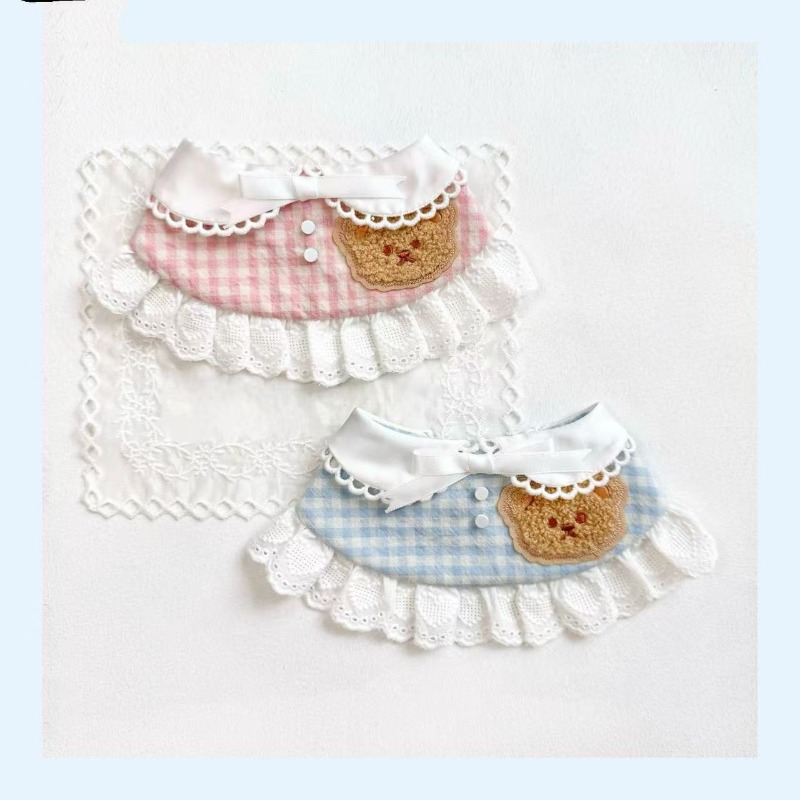 Pet Spring Plaid Cute Bib Pet  - Lace Teddy Lingerie ulasan dan harga