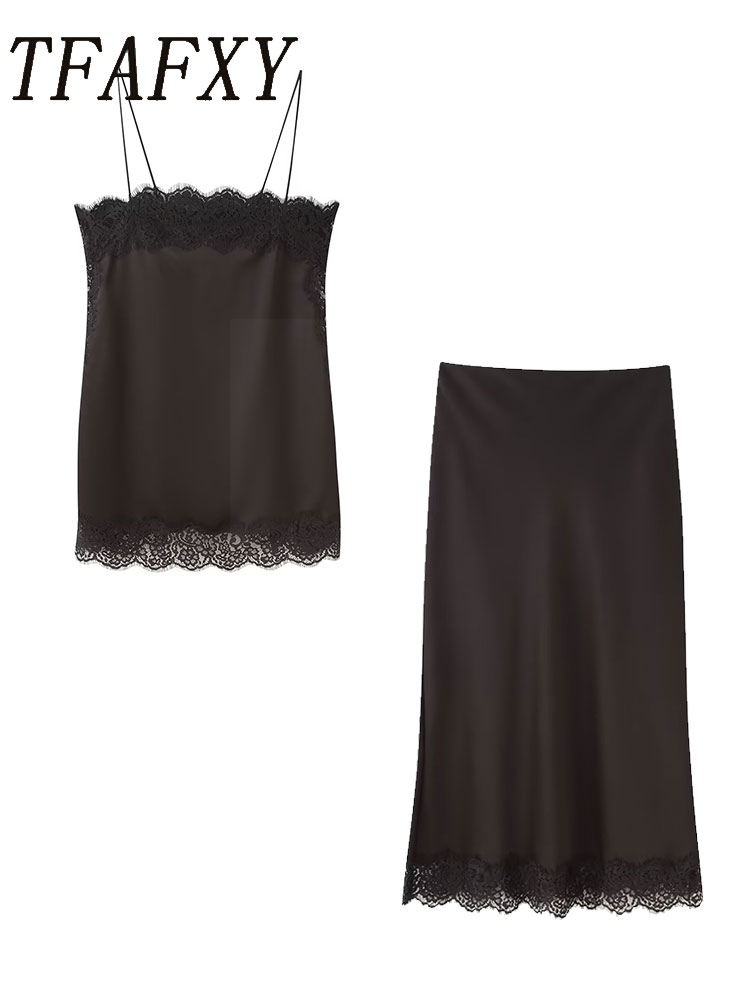 TFAFXY Vintage Casual Women Br - Cami Top Lace ulasan dan harga