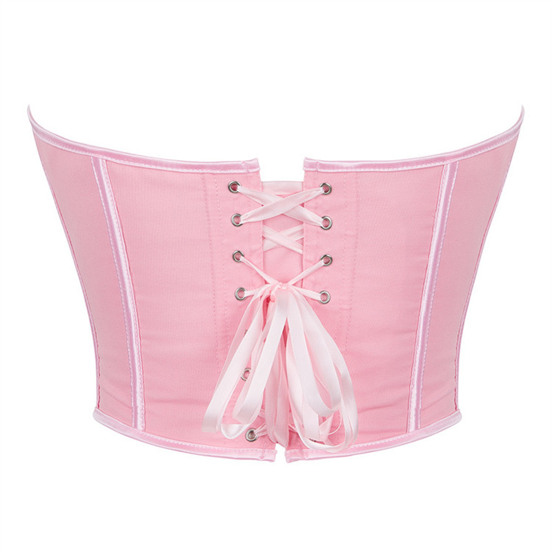 Pink Heart-shaped Bustier Crop - Strapless Bra Backless ulasan dan harga