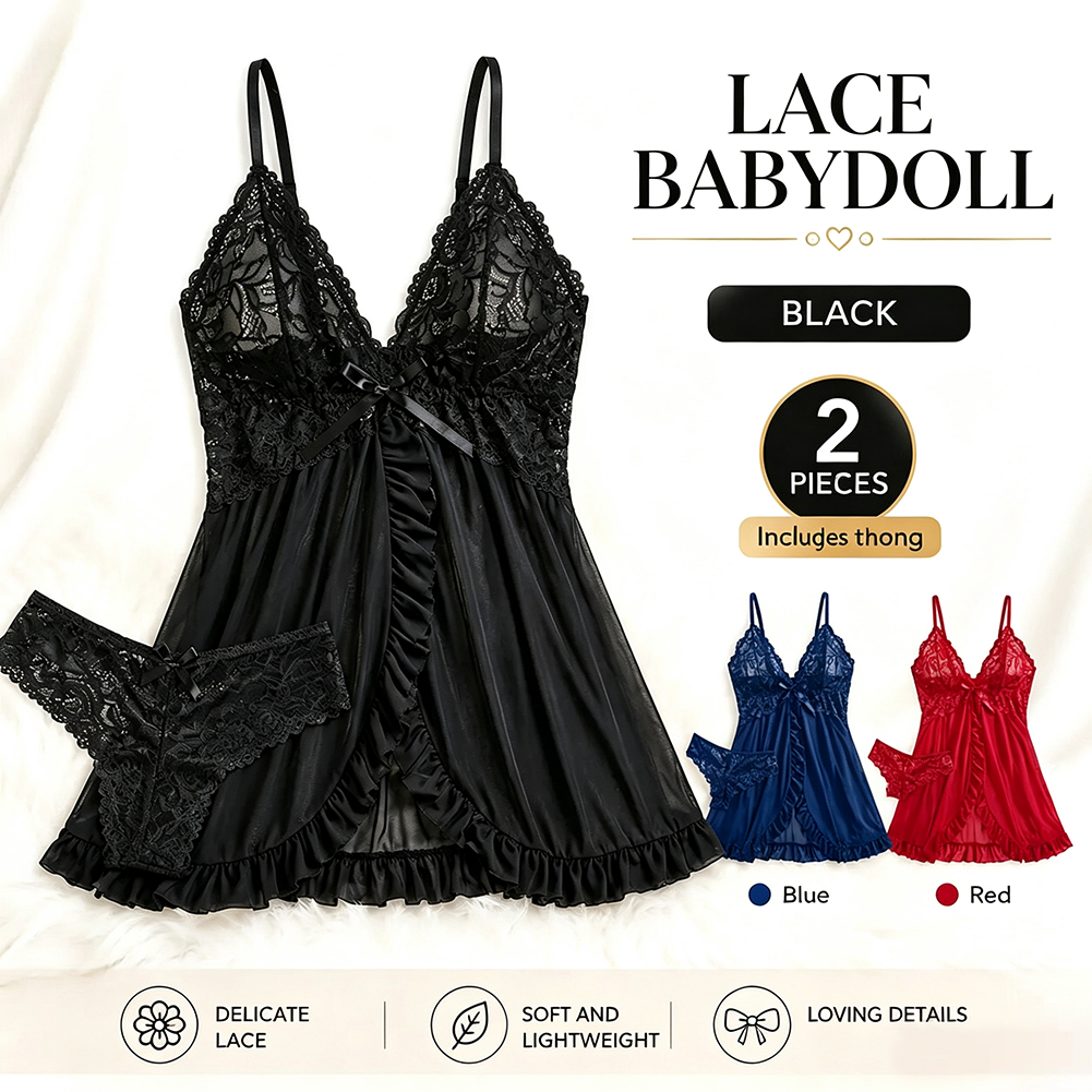 Women's Lace Lingerie Chemise  - Babydoll Chemise Night ulasan dan harga